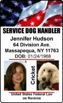 service dog handler id badge